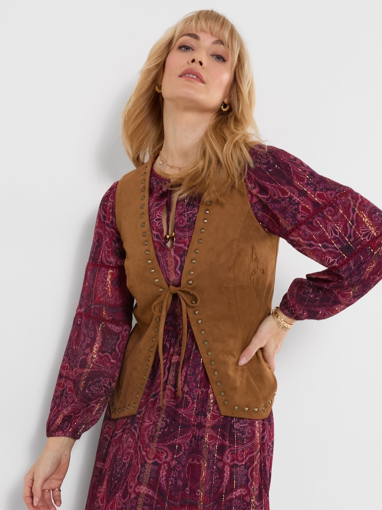 Joe Browns Boho Faux Suede Studded Waistcoat - Bild 1 von 6 Joe Browns Boho Faux Suede Studded Waistcoat - Bild 1 von 6