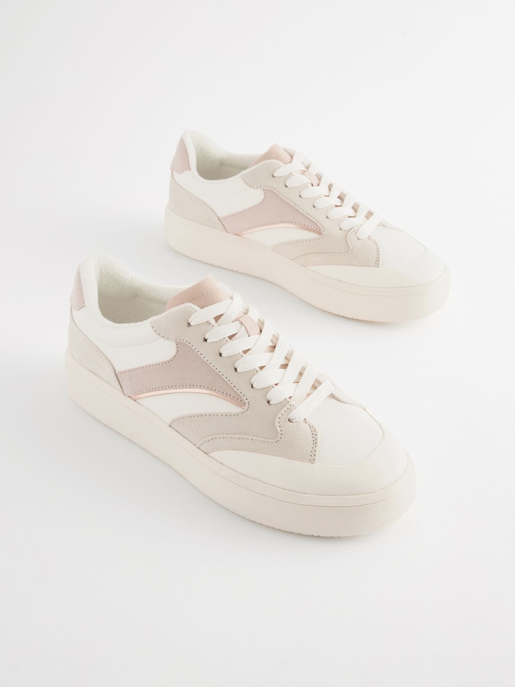 Neutro - Zapatillas de deporte retro con cordones y paneles Forever Comfort® - Imagen 1 de 5 Neutro - Zapatillas de deporte retro con cordones y paneles Forever Comfort® - Imagen 1 de 5