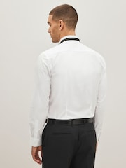 White 100% Cotton Single Cuff Dress Shirt - Image 3 of 6