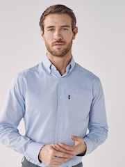 Blue Slim Fit Button Down Easy Iron Oxford Shirt - Image 1 of 6