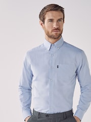 Blue Slim Fit Button Down Easy Iron Oxford Shirt - Image 2 of 6