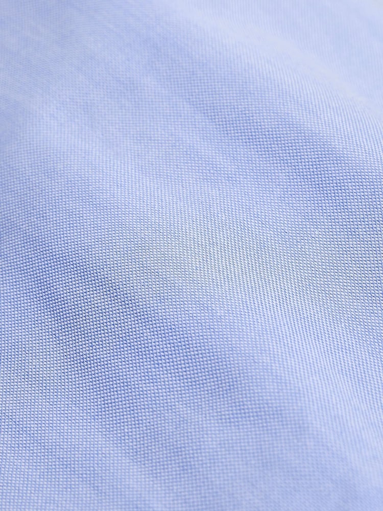 Blue Slim Fit Button Down Easy Iron Oxford Shirt - Image 4 of 6