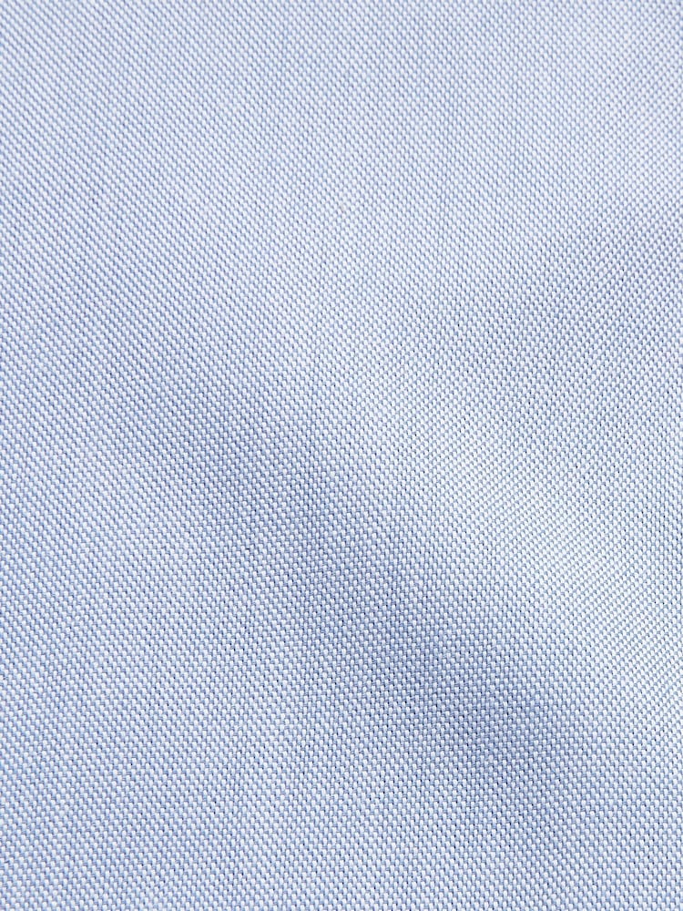 Blue Slim Fit Button Down Easy Iron Oxford Shirt - Image 5 of 6