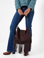 Joe Browns Brown Boho Suede Tassel Bag - Image 1 of 4