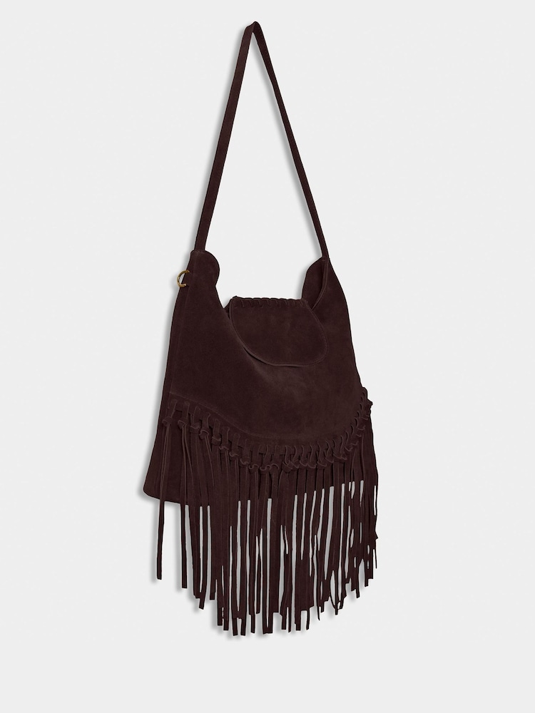 Joe Browns Brown Boho Suede Tassel Bag - Image 2 of 4 Joe Browns Brown Boho Suede Tassel Bag - Image 2 of 4