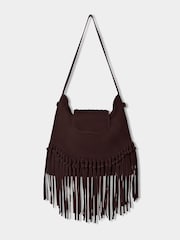 Joe Browns Brown Boho Suede Tassel Bag - Image 3 of 4