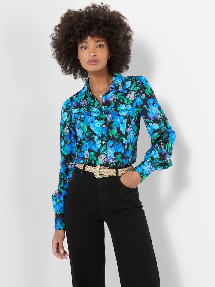 Joe Browns Blue Helena Statement Floral Blouse - Image 1 of 5 Joe Browns Blue Helena Statement Floral Blouse - Image 1 of 5