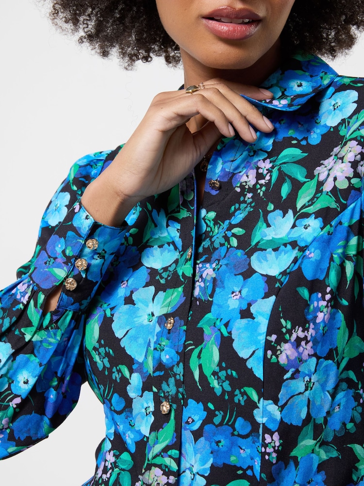 Joe Browns Blue Helena Statement Floral Blouse - Image 2 of 5 Joe Browns Blue Helena Statement Floral Blouse - Image 2 of 5