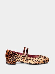 Joe Browns Animal Leopard Lou Double Strap Mary Jane Flat Shoes - Image 1 of 7
