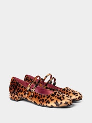Joe Browns Animal Leopard Lou Double Strap Mary Jane Flat Shoes - Image 3 of 7