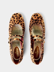 Joe Browns Animal Leopard Lou Double Strap Mary Jane Flat Shoes - Image 5 of 7