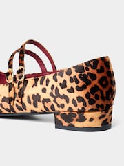 Joe Browns Animal Leopard Lou Double Strap Mary Jane Flat Shoes - Image 6 of 7
