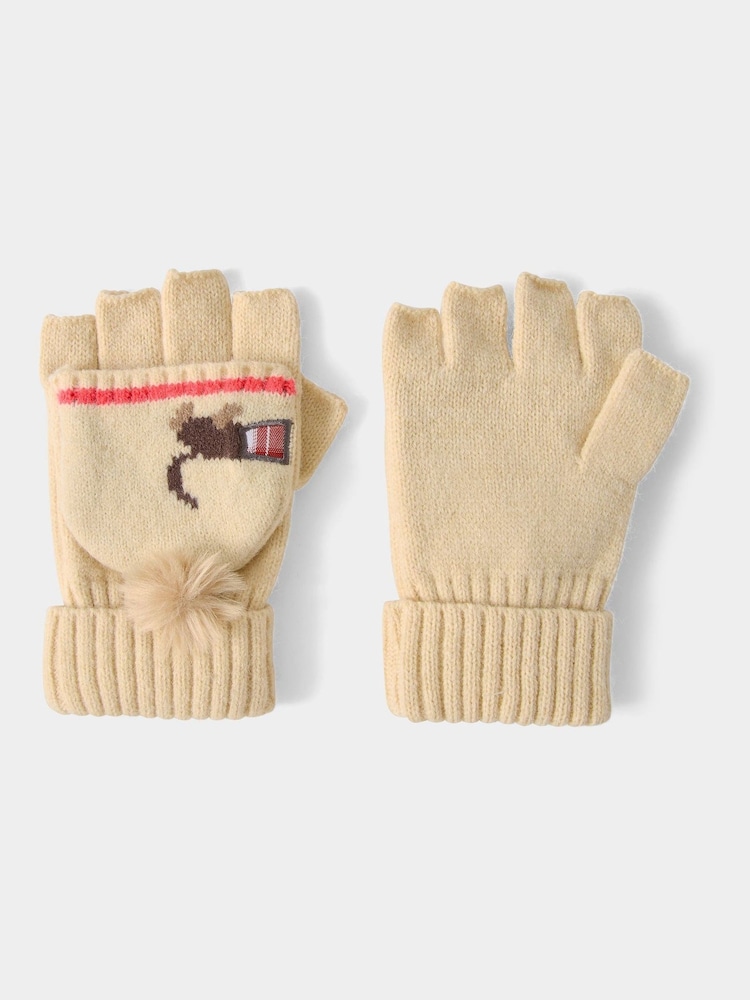 Joe Browns Cream Checked Out Sausage Gloves - Image 2 of 3 Joe Browns Cream Checked Out Sausage Gloves - Image 2 of 3