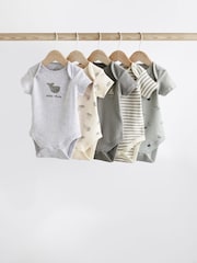 Siv kit - dojenček kratek rokav; s kratkimi rokavi Cotton bodi 5 komplet - Slika 1 iz 9