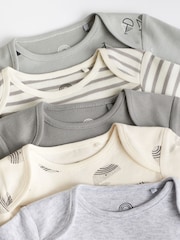 Siv kit - dojenček kratek rokav; s kratkimi rokavi Cotton bodi 5 komplet - Slika 4 iz 9