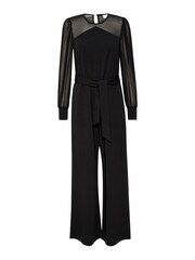 Kaffe Emily Long Sleeve Belted Black Jumpsuit - Image 2 of 3