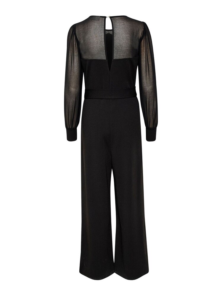 Kaffe Emily Long Sleeve Belted Black Jumpsuit - Image 3 of 3