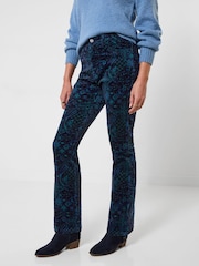 Joe Browns Blue Printed Moleskin Trousers - Image 1 of 5