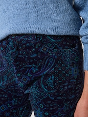 Joe Browns Blue Printed Moleskin Trousers - Image 4 of 5