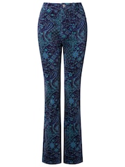 Joe Browns Blue Printed Moleskin Trousers - Image 5 of 5