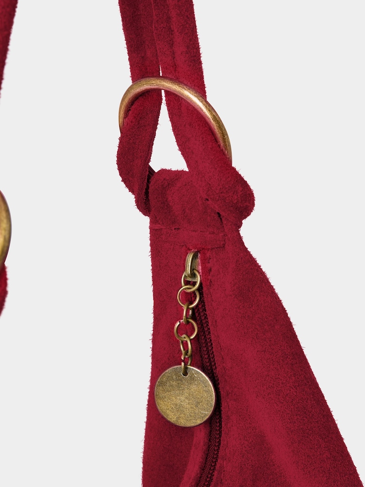 Joe Browns Red Hobo Suede Shoulder Bag - Image 3 of 3 Joe Browns Red Hobo Suede Shoulder Bag - Image 3 of 3
