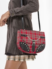 Joe Browns Red Checked Out Cross-Body Bag - Image 1 of 6