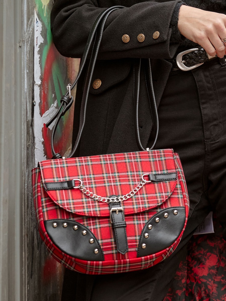 Joe Browns Red Checked Out Cross-Body Bag - Image 2 of 6 Joe Browns Red Checked Out Cross-Body Bag - Image 2 of 6