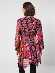 Joe Browns Red Paisley Print Asymmetric Tunic Top - Image 4 of 5