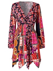 Joe Browns Red Paisley Print Asymmetric Tunic Top - Image 5 of 5