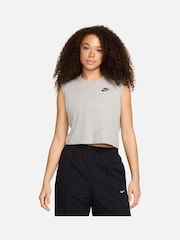 Nike Grey Club Cropped Sleeveless Top - Image 1 of 5