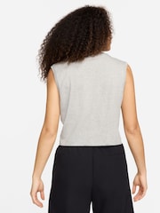 Nike Grey Club Cropped Sleeveless Top - Image 2 of 5