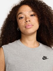 Nike Grey Club Cropped Sleeveless Top - Image 4 of 5