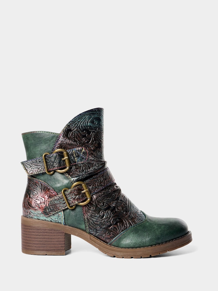 Joe Browns Green Renaissance Strappy Ankle Boots - Image 1 of 6 Joe Browns Green Renaissance Strappy Ankle Boots - Image 1 of 6