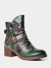 Joe Browns Green Renaissance Strappy Ankle Boots - Image 3 of 6