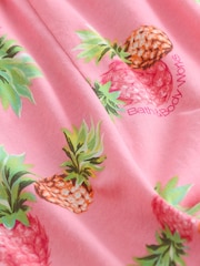 Bath & Body Works Pink Pineapple Print Cotton Cami Racer 100% Cotton Top and Pyjama Short Set - Image 7 of 7
