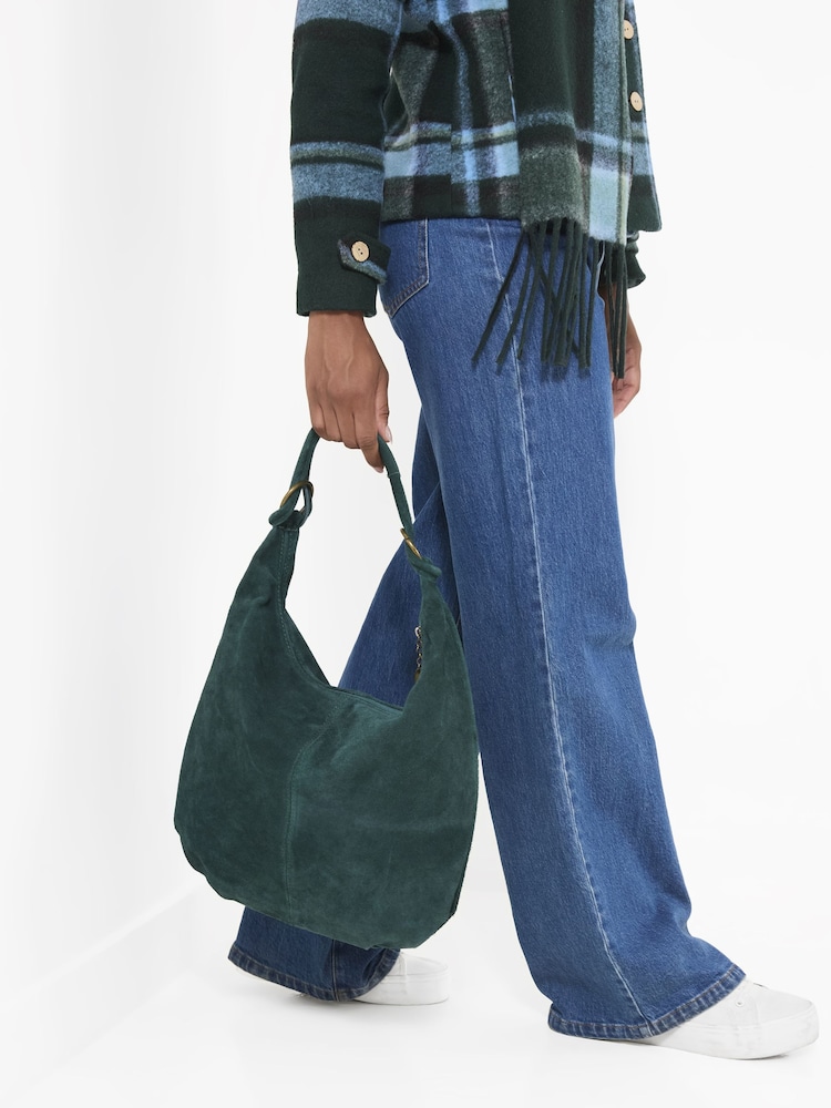 Joe Browns Blue Hobo Suede Shoulder Bag - Image 1 of 4 Joe Browns Blue Hobo Suede Shoulder Bag - Image 1 of 4