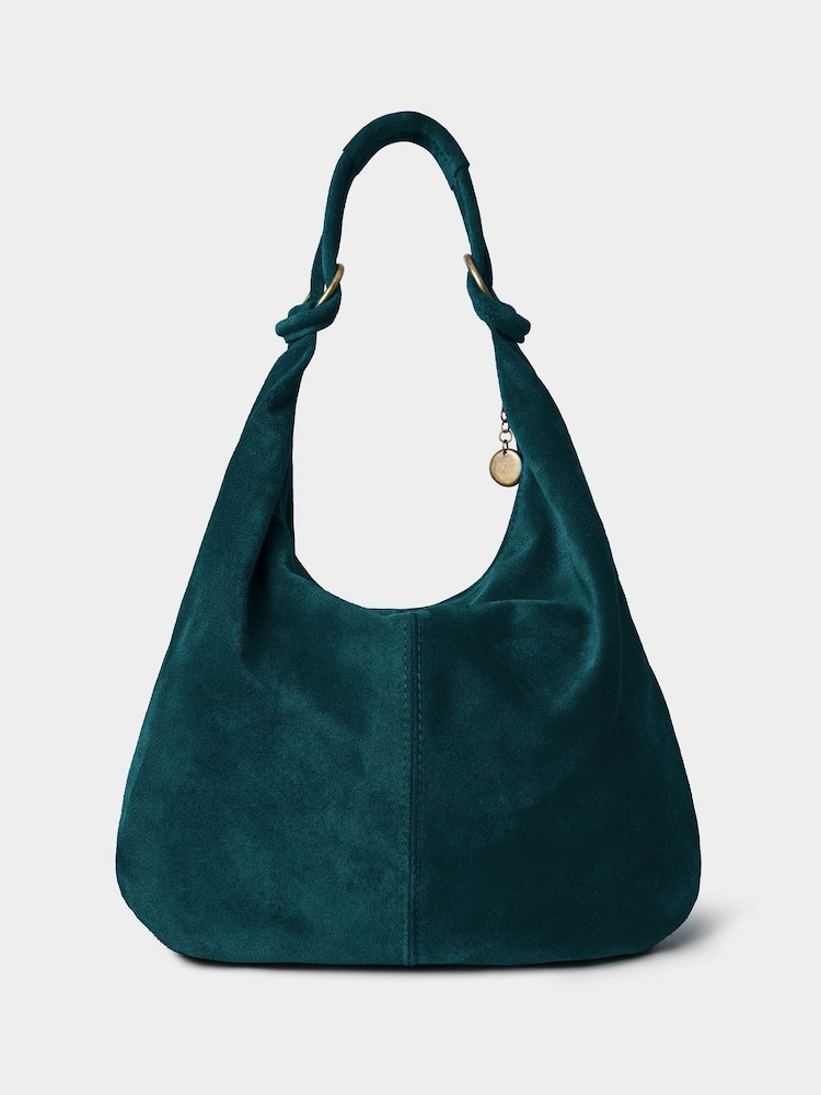 Joe Browns Blue Hobo Suede Shoulder Bag - Image 2 of 4 Joe Browns Blue Hobo Suede Shoulder Bag - Image 2 of 4