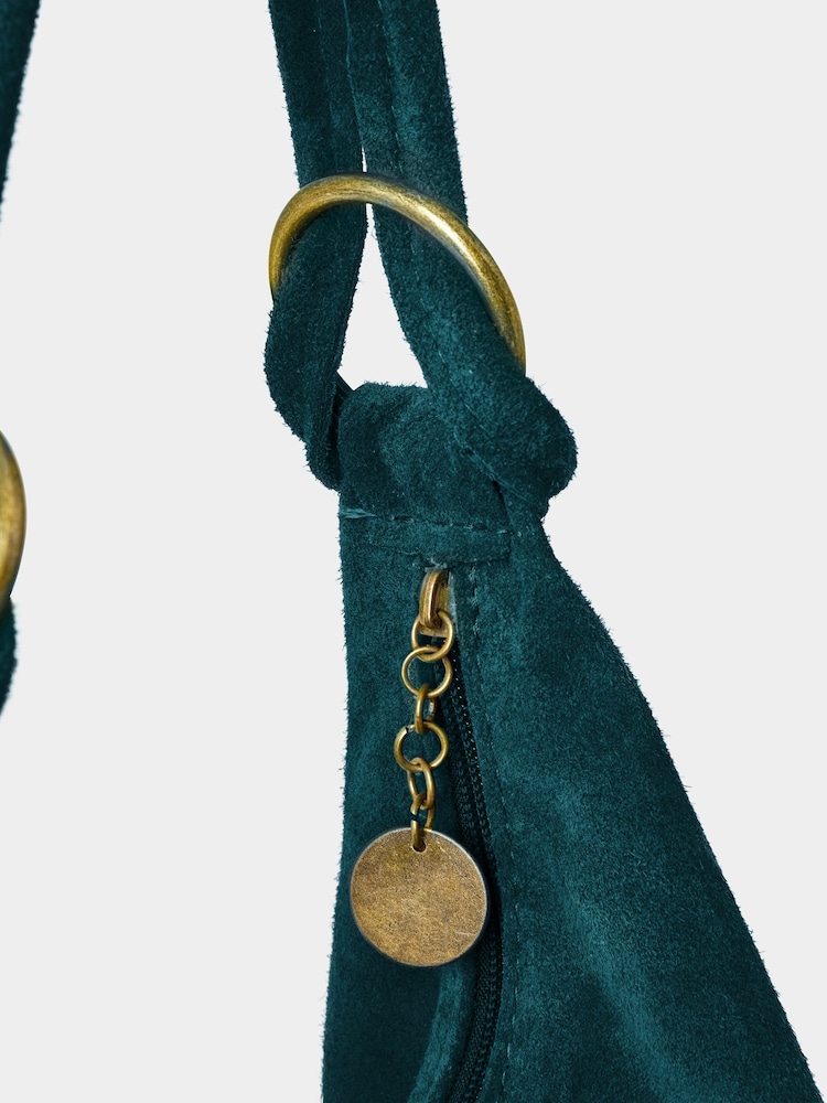 Joe Browns Blue Hobo Suede Shoulder Bag - Image 4 of 4 Joe Browns Blue Hobo Suede Shoulder Bag - Image 4 of 4