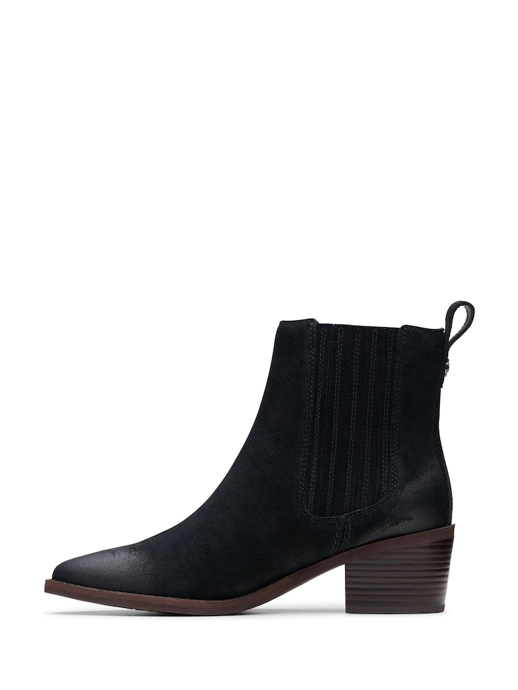 Clarks Black Suede Morzine Top Boots - Image 2 of 7
