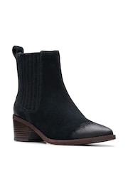 Clarks Black Suede Morzine Top Boots - Image 3 of 7