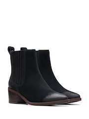 Clarks Black Suede Morzine Top Boots - Image 4 of 7