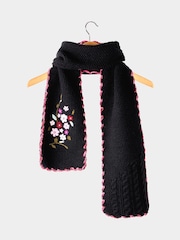 Joe Browns Black Pretty Floral Embroidered Knit Scarf - Image 1 of 2