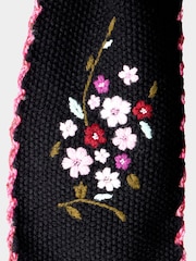 Joe Browns Black Pretty Floral Embroidered Knit Scarf - Image 2 of 2