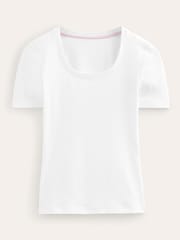 Boden White Essential Jersey T-Shirt - Image 5 of 5