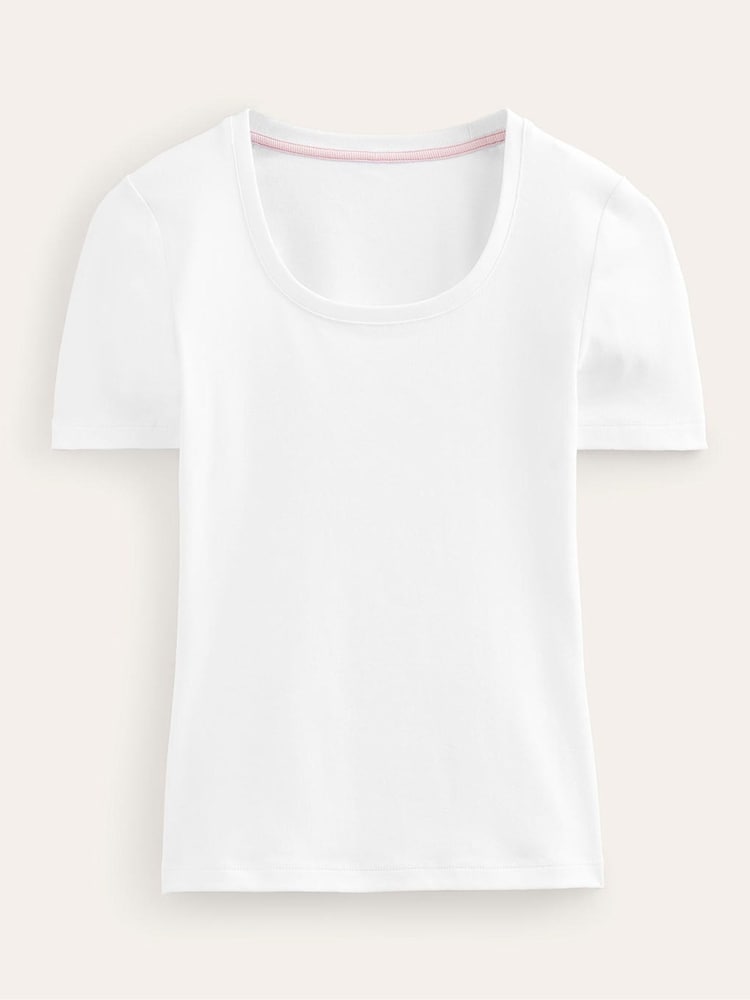 Boden White Essential Jersey T-Shirt - Image 5 of 5