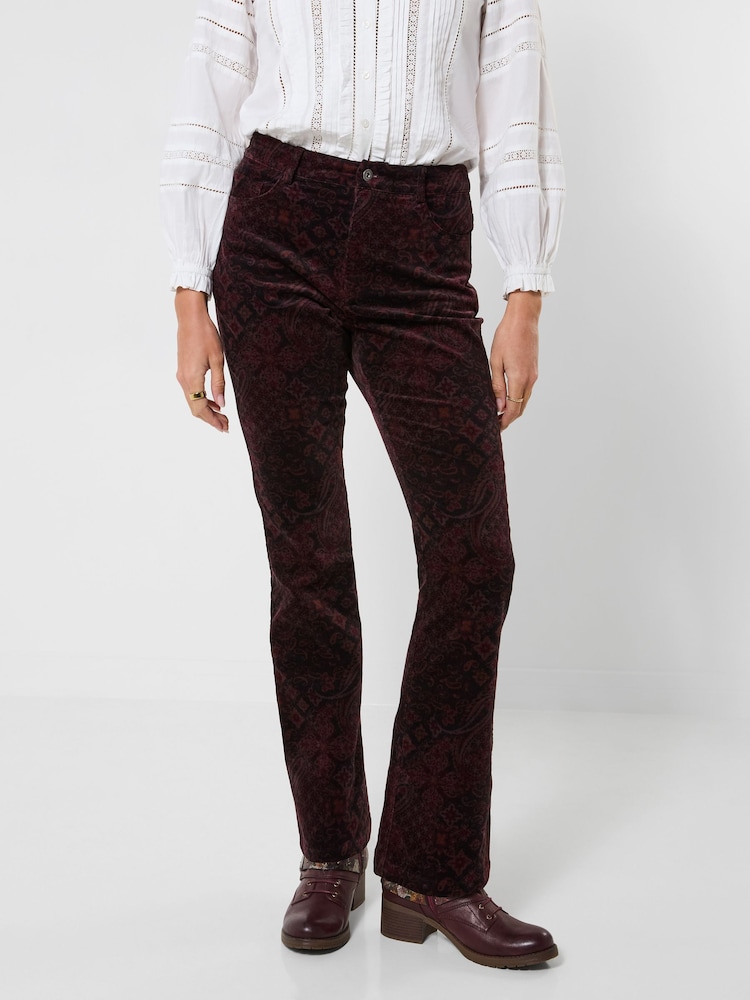 Joe Browns Brown Printed Moleskin Trousers - Image 1 of 7 Joe Browns Brown Printed Moleskin Trousers - Image 1 of 7