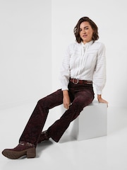 Joe Browns Brown Printed Moleskin Trousers - Image 4 of 7