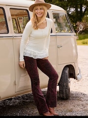 Joe Browns Brown Printed Moleskin Trousers - Image 5 of 7