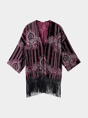 Joe Browns Black Rosefall Devore Fringe Kimono - Image 7 of 7