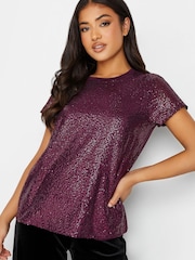 PixieGirl Petite Purple Sequin Front T-Shirt - Image 2 of 4